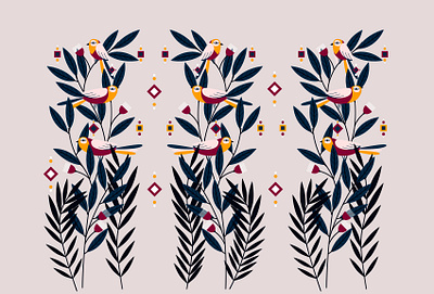 Birds pattern creative illustration nature pattern ui