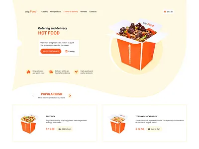 Online food store branding colors concept desctop design e commerce e shop food grocery minimal online orange shop store ui ux white yellow