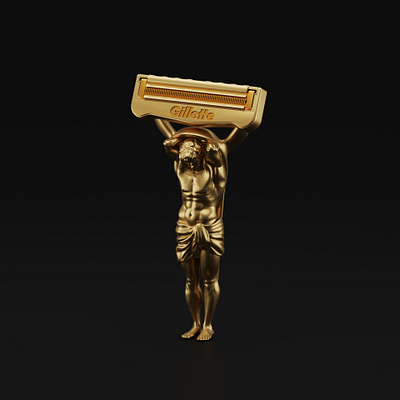 Gillette 3d blender blender3d blender3dart blendercycles illustration lowpoly typo