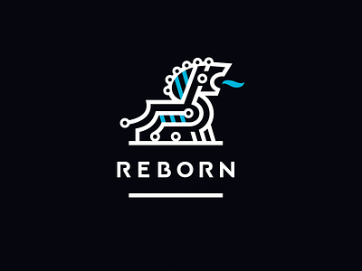 Reborn animal art bio branding design line logo logodesign logotype technology vector