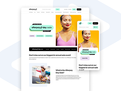 Afterpay Day Sale UI/UX Design afterpay campaign landing page sale ui ui design user experience user interface ux ux design webdesign website