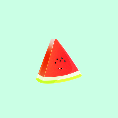 A watermelon slice that are happy to see you 🍉 aarhus adobe creative delicious denmark food fruit fun funny happy illustration illustrator kids smile summer summervibes vector watermelon