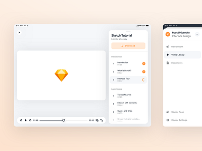 Education Platform - On-Demand Video Course app app design clean concept course design education learning lecture minimal mobile app mobile design on demand platform player ui university ux video youtube