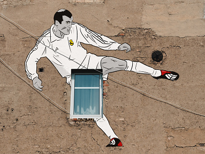 Zizou adidas design football graffiti illustration sport streetart