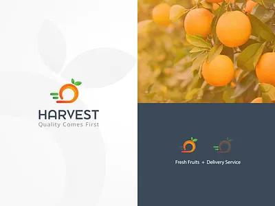 Harvest Logo brand identity creative deliver delivery app delivery service fresh fruit logo identity illustration inspiration inspirations logo logo design logodesign marketing modern orange logo simple vector vegetable