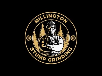 Millington Stump Grinding Logo branding design graphic design illustration ilustractor logo logo service retro logo tshirt vector vintage vintage logo