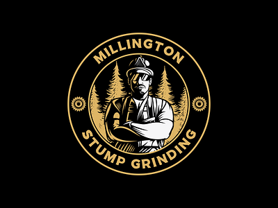 Millington Stump Grinding Logo branding design graphic design illustration ilustractor logo logo service retro logo tshirt vector vintage vintage logo