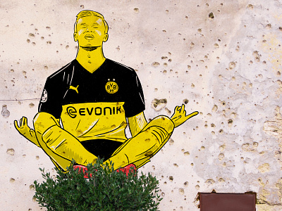 Håland bvb design dortmund football graffiti haaland illustration puma sport streetart