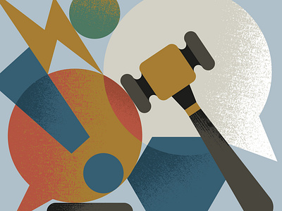 Dispute Resolution conflict dispute fight graphic hamer illustration judge law lawyer mediation minimal resolution shapes speech bubble texture