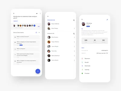 Online Learning App - Class Detail & Profile classroom course dailyui education ios learning app online class online course online learning profile ui uiux ux