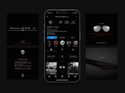 Philippe V branding design ecommerce social media sunglasses typography ui ux web design web development