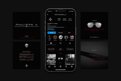 Philippe V branding design ecommerce social media sunglasses typography ui ux web design web development