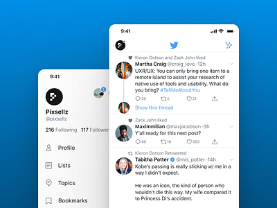 Twitter UI Templates (Freebie) app figma free freebie ios mobile prototyping sketch twitter twitter feed ui uikit wireframe