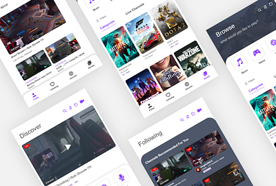 Twitch redesign animation branding graphic design ui