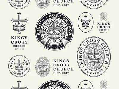 Kings Cross Church pt. II badge engraving etching graphicdesign icon illustration illustrator line art logo peter voth design vector