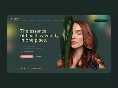 HerbalScape Institute Aromatherapy 💆‍♀️ animation aromatheraphy design health healthy intro landingpage onepage spa ui ux web webdesign webdesigner website wellnes wordpress