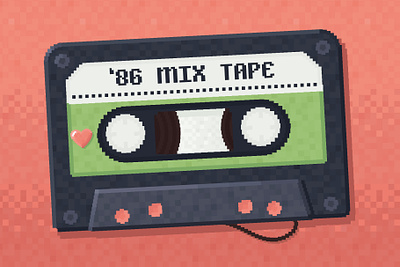 Pixel Perfect - 8-Bit Tool Kit - Retro Cassette 8 8 bit 8-bit 8bit affinity art brush brushes cassette cassettes illustrator mix mixtape music patterns pixel pixel art retro tape tapes