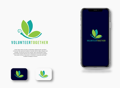 Logo 5: VOLUNTEER TOGETHER art branding design flat graphic design illustration illustrator logo logo design logotype typography vector