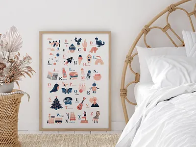 Alphabet Poster alphabet alphabet logo alphabet typography art child childhood children communication design france french frenchie graphic design graphic designer illustration letter poster print
