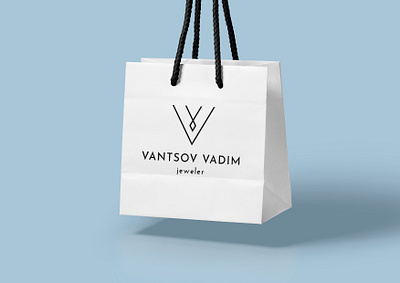 Jewelry brand Vantsov Vadim bag branding design gold graphic design graphics illustration jeweler jewelry logo logomark minimalist logo necklaces package design ring silver vector