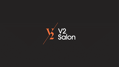 Branding & Logo Design for V2 Salon barber bold branding clean client work cut design graphic design hair hair dresser logo minimal mock mockup orange premium salon saloon sharp typography