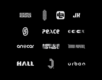 Logotypes black branding construction grid logo identity logo logogrid minimal type typography