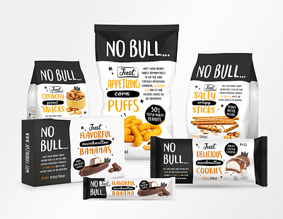 No Bull... Just tasty snacks! brand brandidentity branding concept design invoative nobull packaging design salty snacks strategy sweet tasty