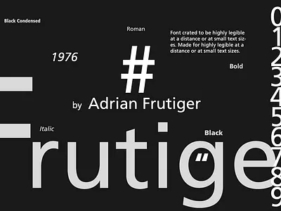 Type Families Poster Series- Frutiger font indesign poster type