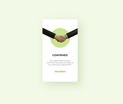 Daily UI 054 Confirmation app ui appointment appointment booking confirmation daily ui daily ui 054 dailyui formal mobile ui popup ui ui illustration ui inspiration uidesign