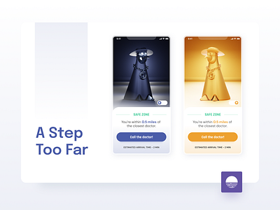 A Step Too Far 3d 3d illustration app app design app designer b3d blender blender3d doctor illustration illustrator medical medical app medicine mobile mobile app mobile app design mobile design mobile ui plague