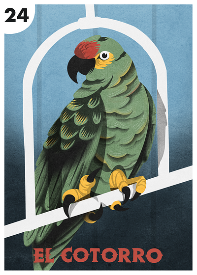 EL Cottoro - The Parrot bird illustration birds game art hand drawn illustration illustrator loteria mexican mexico parrot parrots procreate procreate art