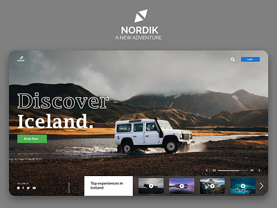 Nordik, A New Adventure adobexd banner branding clean clean design design design trend flat design interaction design interface landing page travel ui ui design ux ux design web design webdesign website website design