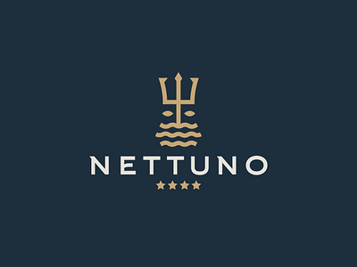 NETTUNO beard face logo logo design logo mark marine minimal minimal logo minimalist neptune poseidon sea sealife trident waves