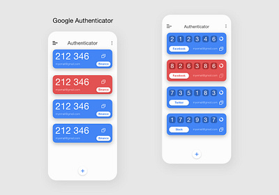 Google Authenticator ui design app app design google mobile design ui ui design ui designer