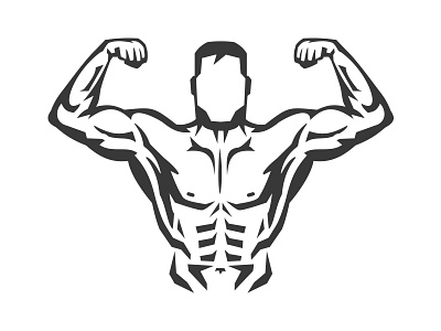 Athletic body art badge bodybuilder brand branding design draw emblem fitness graphic gym logo man minimal muscular print sketch sport vector vintage