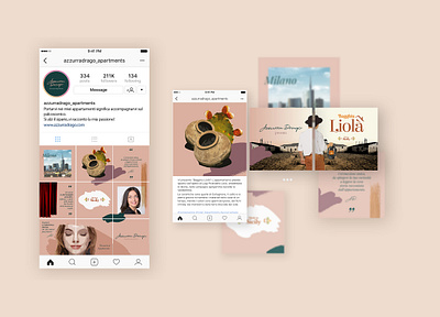 Instagram content of Azzurra Drago brand content design idenity instagram instagram post social