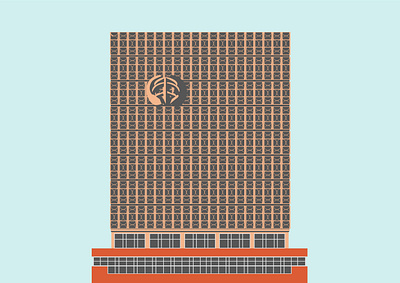 Raykom district administration architecture building buildings city design flat illustration minimal monument old shadow simple travel unique ussr vector yerevan