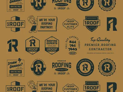1ROOF Swag Pack Overview branding branding agency brave little beast design illustration lockup logo magic swag type vector