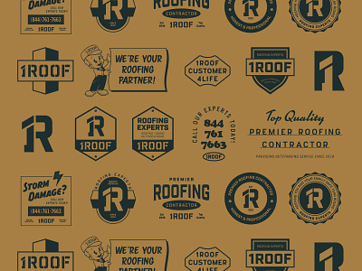 1ROOF Swag Pack Overview branding branding agency brave little beast design illustration lockup logo magic swag type vector