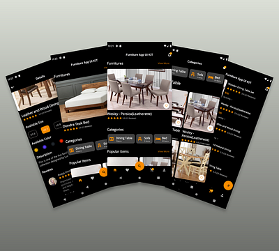 Furniture App UI Kit By Flutter android app development app design app development codecanyon credit card design crossplatform envatomarket flutter flutter appp development furniture app ios app development ios apps online payment online shopping profile design rating shopping shopping app shopping cart ui
