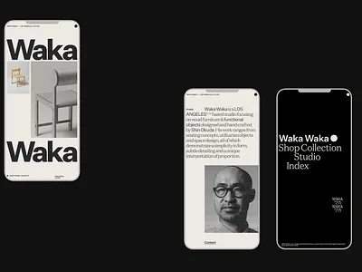 Waka Waka, Mobile design grid mobile motion portfolio typography ui website
