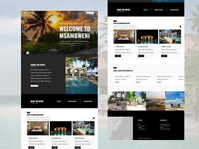 Modern dark/light homepage design beach house