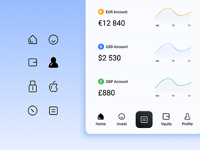 Icons for NAGA PAY blue icons icons pack iconset minimal minimalism minimalistic ui uidesing uxdesign web webdesign