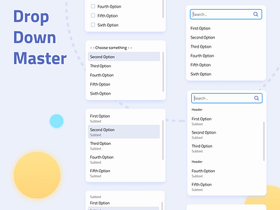 DropDowns animations design dropdown dropdown menu illustration illustrator principle search bar typography ui ui design ux web