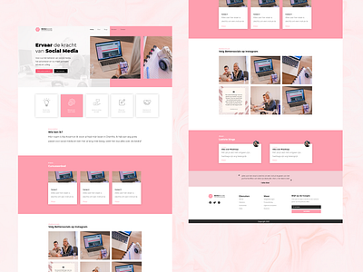 Pink modern homepage design