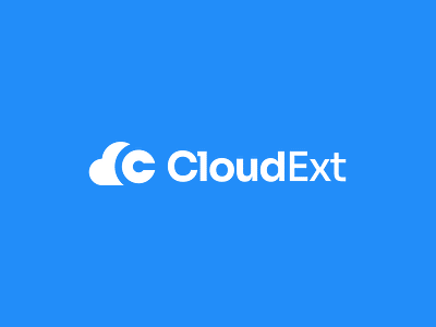 Branding for Cloud Based Product: CloudExt blue brand branding clean cloud cloud based it letter c logo minimal phone product telephone typography white