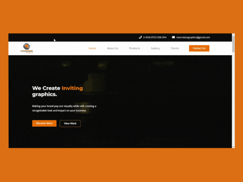 Scroll animation -Clearvision Graphics website brand branding design icon logo typography ui ux web website