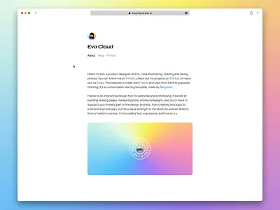 Framer Template: Blog blog cms content framer landing page personal site video website
