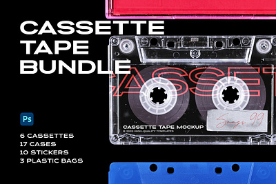 Cassette Tape Mockup Bundle Plastic bundle cassette cassette player cassette tape cassettes cassettes mockup cassettes mockups design mock up mockup mockups plastic plastic bag sticker sticker mockups tape tape mockup tape mockups template transparent