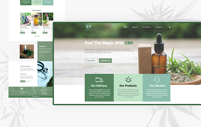 UI/UX design home page for Viva Green CBD cannabis cbdoil design uiux webdesign